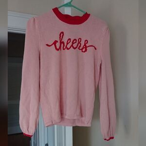 Emily Mccarthy Pink and red 'Cheers' Sweater size XS